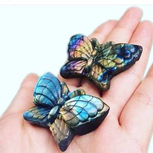 Carved Labradorite Crystal Butterflies 🦋